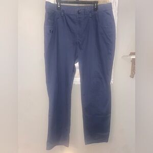 Under Armour Straight Fit Mens Utility/Golf Pants Size 38X32 Gray/Blue